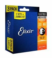 16542 NANOWEB Cтруны для электрогитары, Light, 10-46, 3 комплекта, Elixir