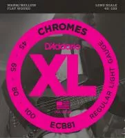 ECB81 Chromes Комплект струн для бас-гитары, Light, 45-100, Long Scale, D'Addario