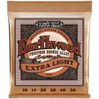 EARTHWOOD Комплект струн для акустической гитары, фосфорная бронза, 10-50, Ernie Ball, P02150