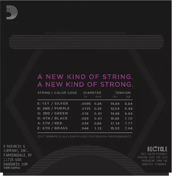 NYXL09544 NYXL Комплект струн для электрогитары, Super Light Plus, 9.5-44, D'Addario