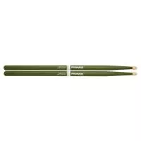 RBH565AW-GREEN 5A Rebound Барабанные палочки, зеленые, смещенный баланс, орех гикори, ProMark