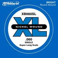 XB060SL Nickel Wound Отдельная струна для бас-гитары, никелированная, .060, Super Long, D'Addario