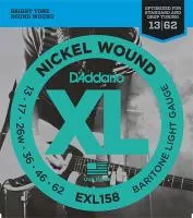 EXL158 XL NICKEL WOUND Струны для электро-гитары Baritone-Light 13-62 D`Addario