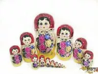 LHM10110 Матрешка традиционная 15 кукольная, Хохлома