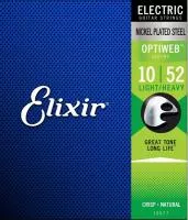 19077 Optiweb Комплект струн для электрогитары, никелированная сталь, Light/Heavy 10-52, Elixir