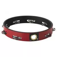Quadura Тамбурин 10", без пластика, один ряд бубенцов, красный, Remo, TA-6110-52