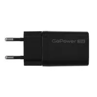 Сетевое З/У GPQC09 1USB+1Type-C 35W QC3.0 GAN черный, GoPower, 00-00028403