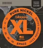 EPN22 XL PURE NICKEL Струны для электрогитары чистый никель Jazz Medium 13-55 D`Addario