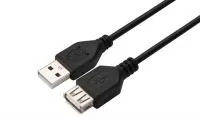 Кабель удлинитель USB2.0 (m)-USB (f) 1.5м ПВХ черный, GoPower, 00-00029634