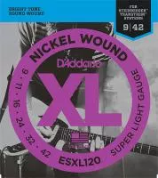 ESXL120 Nickel Wound Комплект струн для электрогитары, Super Light, шарик на 2 конц, 9-42, D'Addario