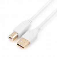 Кабель USB A (m)-USB B (m) 1.8м ПВХ белый, GoPower, 00-00028931