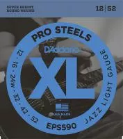 EPS590 XL PRO STEEL Струны для электро-гитары Jazz Light 12-52 D`Addario