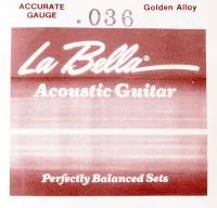GW036 Golden Alloy Отдельная струна для акустической гитары, 036, бронза, La Bella