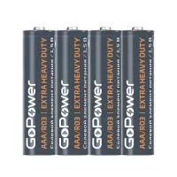 Элемент питания R03 AAA Shrink 4 Heavy Duty солевой 1.5V, 4шт, GoPower, 00-00015593