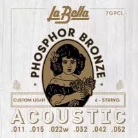 Струны для акустической гитары, 144 комплекта, ф.бронза, 11-52, La Bella, 7GPCL-BULK