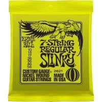 2621 7-String Regular Slinky Комплект cтрун для 7-струнной электрогитары, никель, 10-56, Ernie Ball