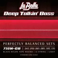 Deep Talkin' Bass Комплект струн для 6-струнной бас-гитары, сталь/нейлон, 43-135, La Bella, 750N-CB