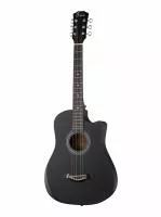 Акустическая гитара из пластика, с вырезом, черная, Foix, FFG-3860C-BK