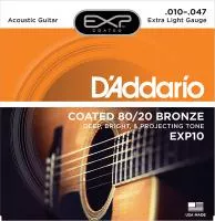 EXP10 COATED 80/20 Струны для акустической гитары Extra Light10-47 D`Addario