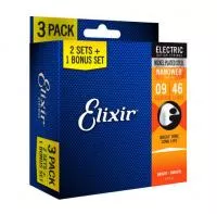 16541 NANOWEB Струны для электрогитары, 3 комплекта, 9-46, Elixir