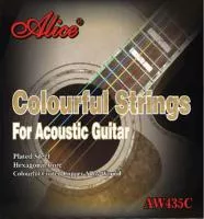 AW435С Комплект струн для акустической гитары, цветные, бронза, 11 [12] Alice