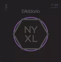 NYXL1149-3P NYXL 3 Комплекта струн для электрогитары, Medium, 11-49, D'Addario