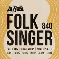 Folksinger Комплект струн для классической гитары, посеребренные, шарик, La Bella, 840