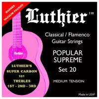 Комплект струн для классической гитары, среднее натяжение, карбон, Luthier, LU-20SC