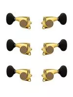 Колки для гитары 3+3, золото/черные, Gotoh, SGL510Z-BL5-GG-L3+R3