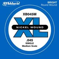 XB045M Nickel Wound Отдельная струна для бас-гитары, 045, D'Addario