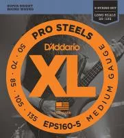 EPS160-5 ProSteels Комплект струн для 5-струнной бас-гитары, Medium, 50-135, Long Scale, D'Addario