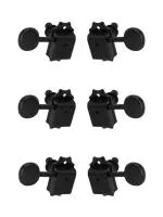 Колки для гитары 3+3, черные, Metallor, J-45-BK-3+3