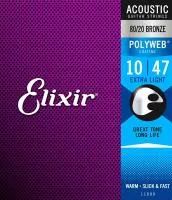 3313211000 POLYWEB Комплект струн для акустической гитары, Extra Light, бронза 80/20, Elixir