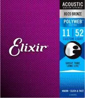 3313211025 POLYWEB Комплект струн для акустической гитары, Custom Light, бронза 80/20, Elixir