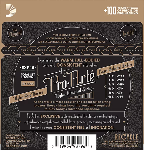 EXP46 CLASSICAL Струны для классической гитары нейлоновые Hard D`Addario