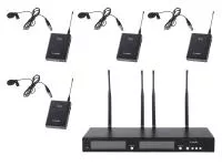 Беспроводная микрофонная система, 4 петличных микрофона, LAudio, RWS-4BLV