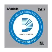 PL016 Plain Steel Отдельная струна без обмотки, сталь, .016, D'Addario