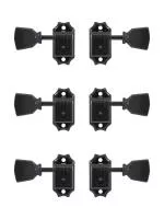 Колки для гитары 3+3, локовые, черные, Gotoh, SD90-HAPM-SLB-B-L3+R3