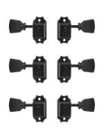 Колки для гитары 3+3, черные, Gotoh, SD90-SLB-B-L3+R3