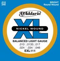EXL111 Nickel Wound Струны для электрогитары, сбаланс. натяжение, Regular Light, 10-46, D'Addario