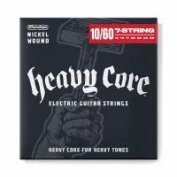 Heavy Core Комплект струн для 7-струнной электрогитары, никелированные, 10-60, Dunlop, DHCN1060-7