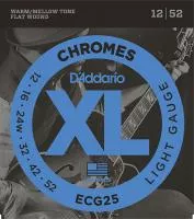 ECG25 Chromes Flat Wound Комплект струн для электрогитары, Light, 12-52, D'Addario