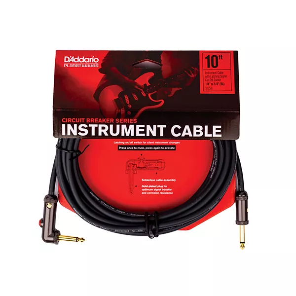 PW-AGLRA-20 Circuit Breaker Кабель инструментальный, с выключателем, 6м, угловой, Planet Waves