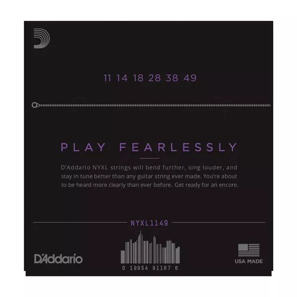 NYXL1149 NYXL Комплект струн для электрогитары, никелированные, Medium, 11-49, D'Addario