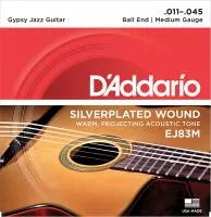 EJ83M Gypsy Jazz Комплект струн для акустической гитары, шарики на концах, Medium, 11-35, D'Addario