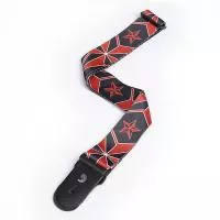 50H13 Sublimation Printed Гитарный ремень, полиэстер, рисунок «Черно-красные звезды», Planet Waves