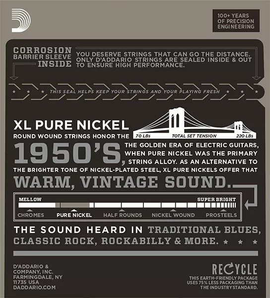 EPN120 XL PURE NICKEL Струны для электрогитары нейлоновые Super Light 9-41 D`Addario
