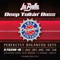 Deep Talkin' Bass Комплект струн для 5-струнной, бас-гитары, сталь, 52-128, La Bella, 0760M-B