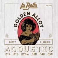 Golden Alloy Комплект струн для акустической гитары, бронза 80/20, 14-58, La Bella, 40PH