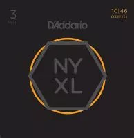 NYXL1046-3P NYXL 3 Комплекта струн для электрогитары, Regular Light, 10-46, D'Addario